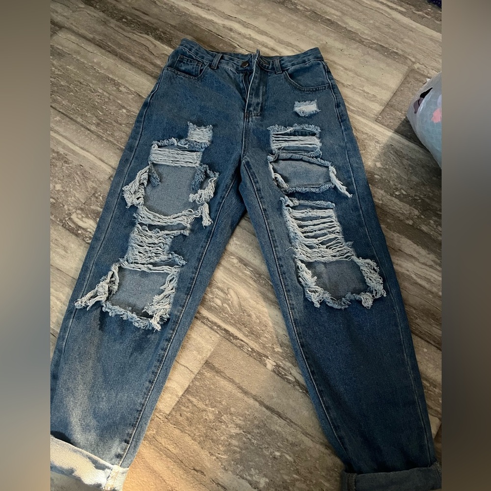 Distressed Blue Women's Jeans
